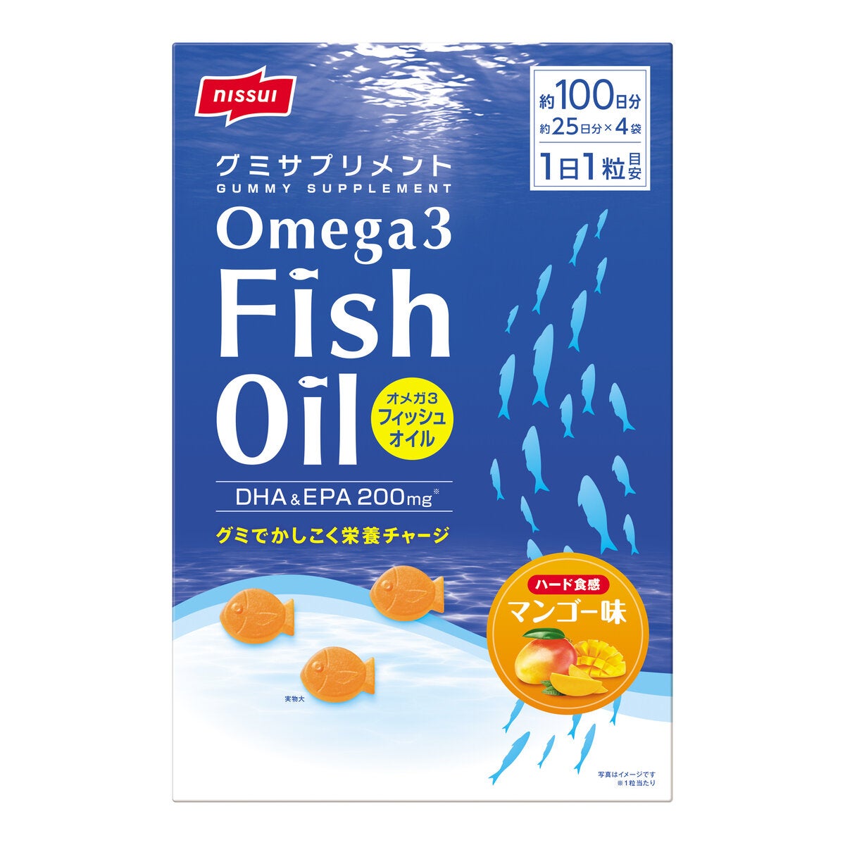 Nissui Omega-3 Fish Oil DHA & EPA (жевательная добавка, вкус манго)