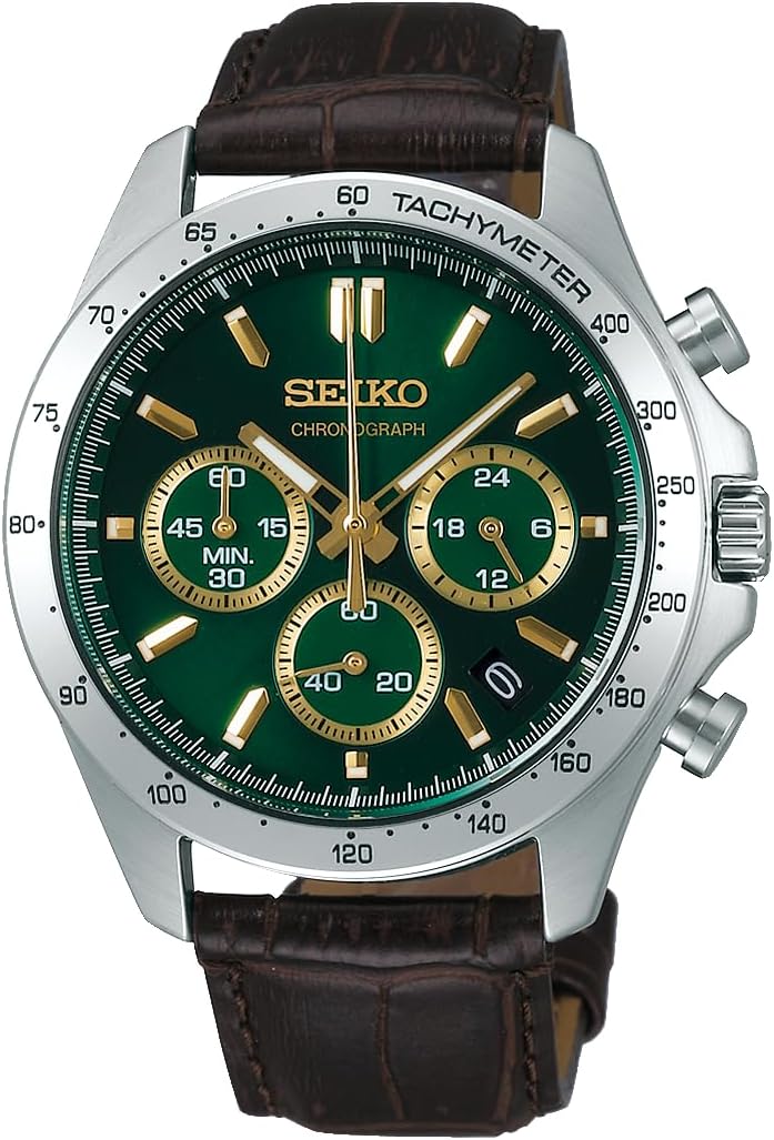 Seiko Selection SBTR017 — мужские часы, хронограф, зелёный циферблат