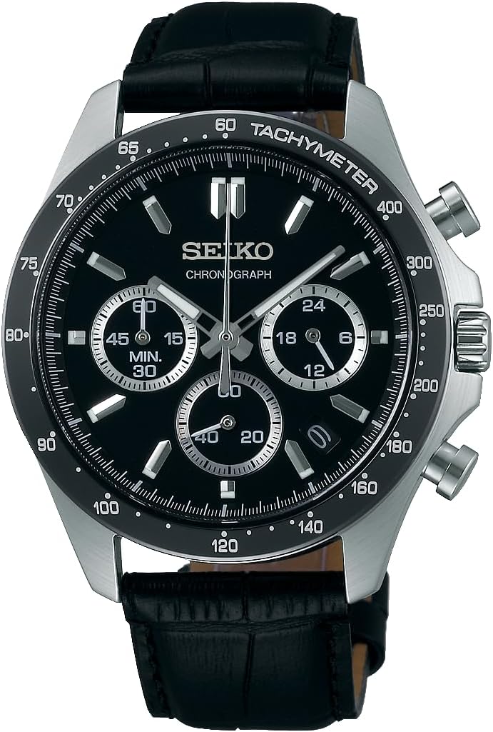 Seiko Selection SBTR021 — мужские часы, хронограф, чёрный ремешок