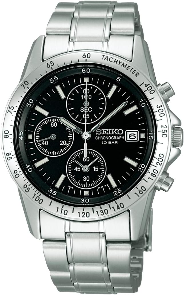Seiko Selection SBTQ041 — мужские часы, хронограф, чёрный циферблат