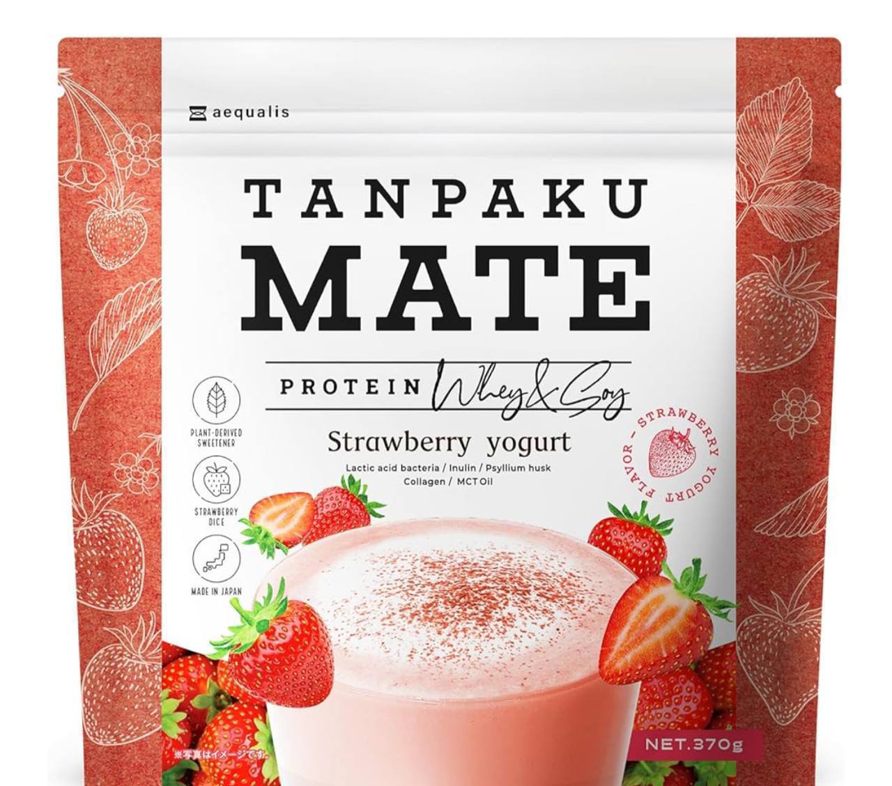 TANPAKU MATE — протеиновый коктейль, вкус клубничный йогурт