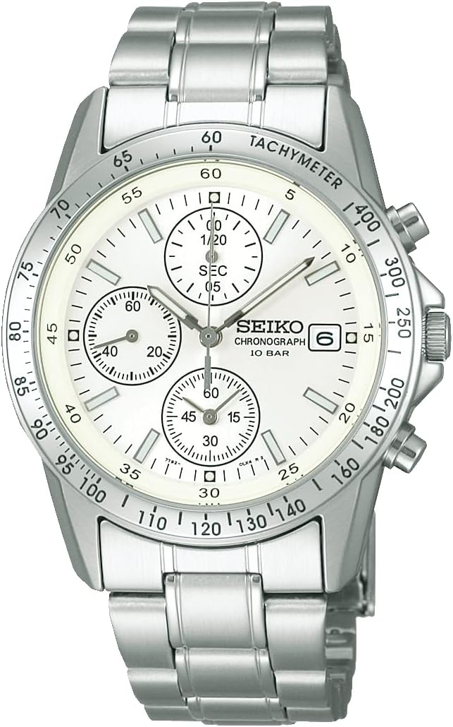 Seiko Selection SBTQ039 — мужские часы, хронограф, белый циферблат